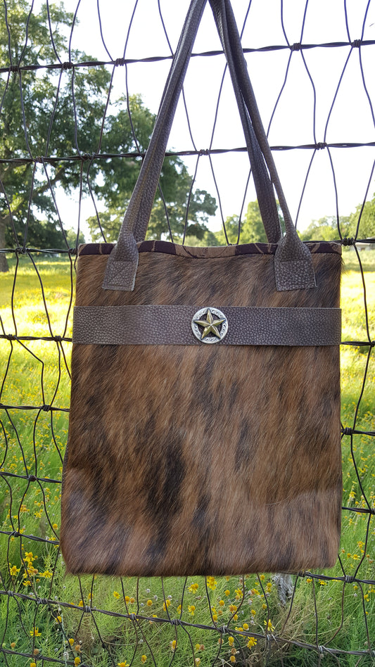 Cowhide and Leather Tote