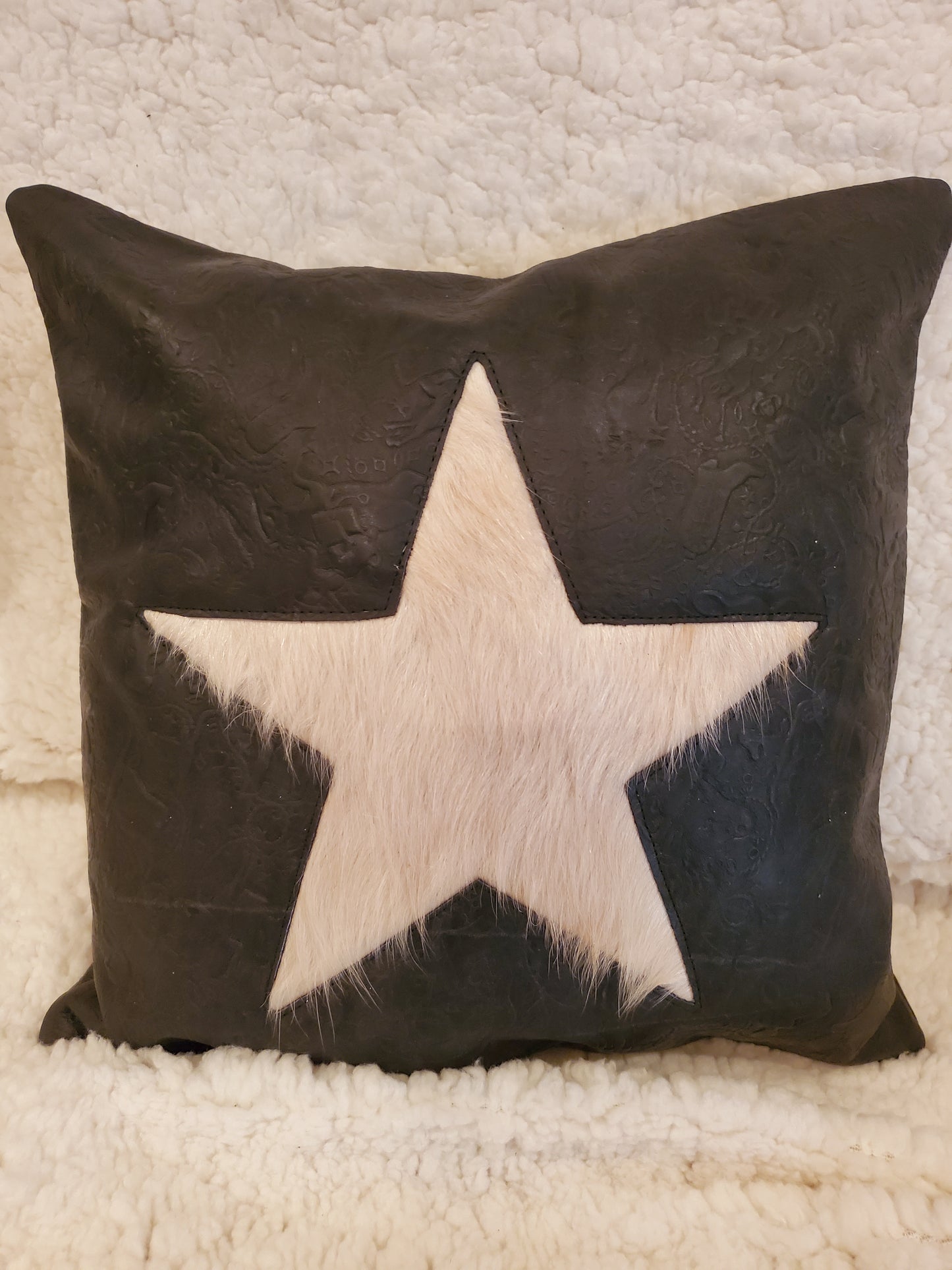 Cowhide and Leather Pillow