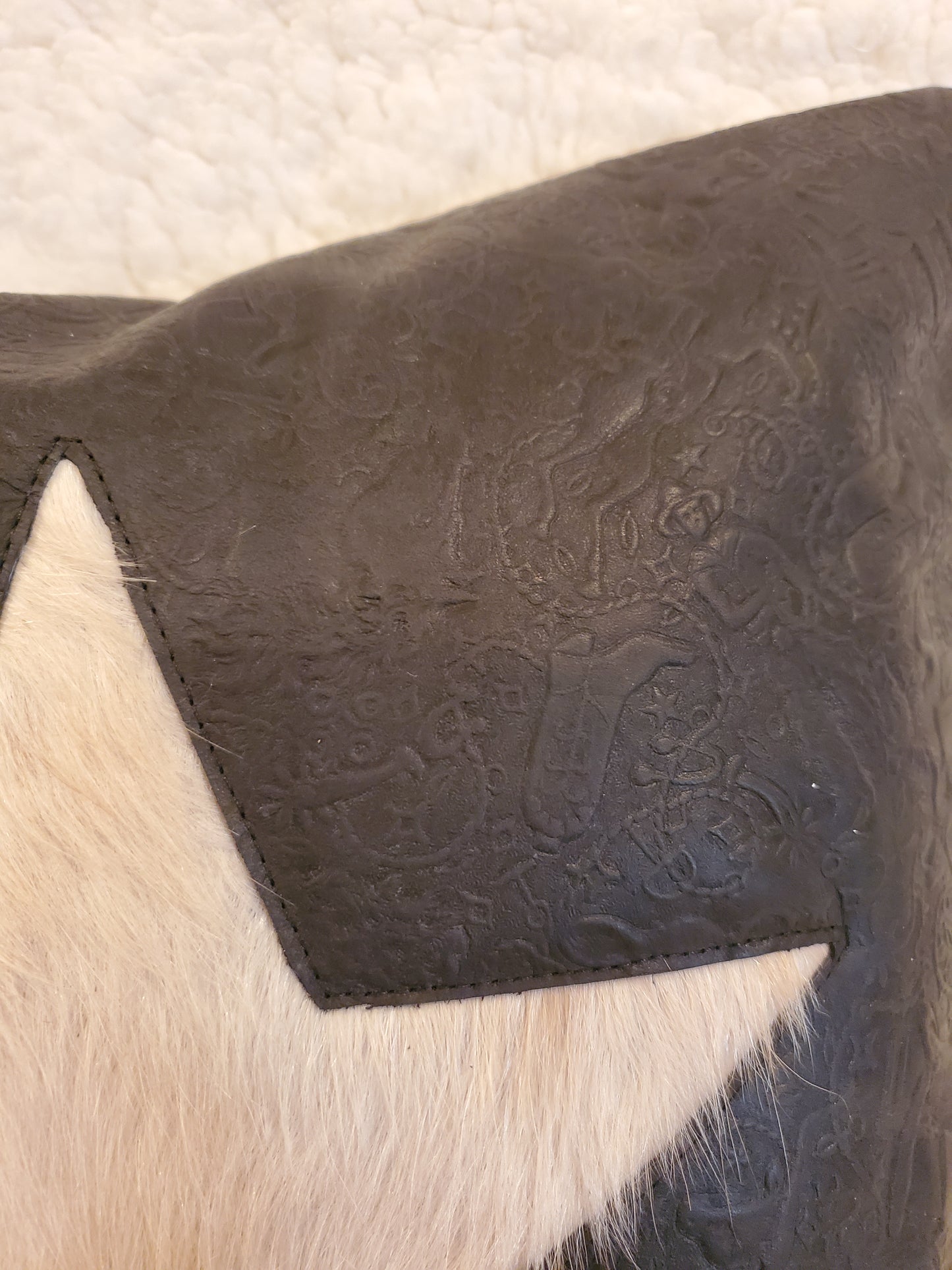 Cowhide and Leather Pillow