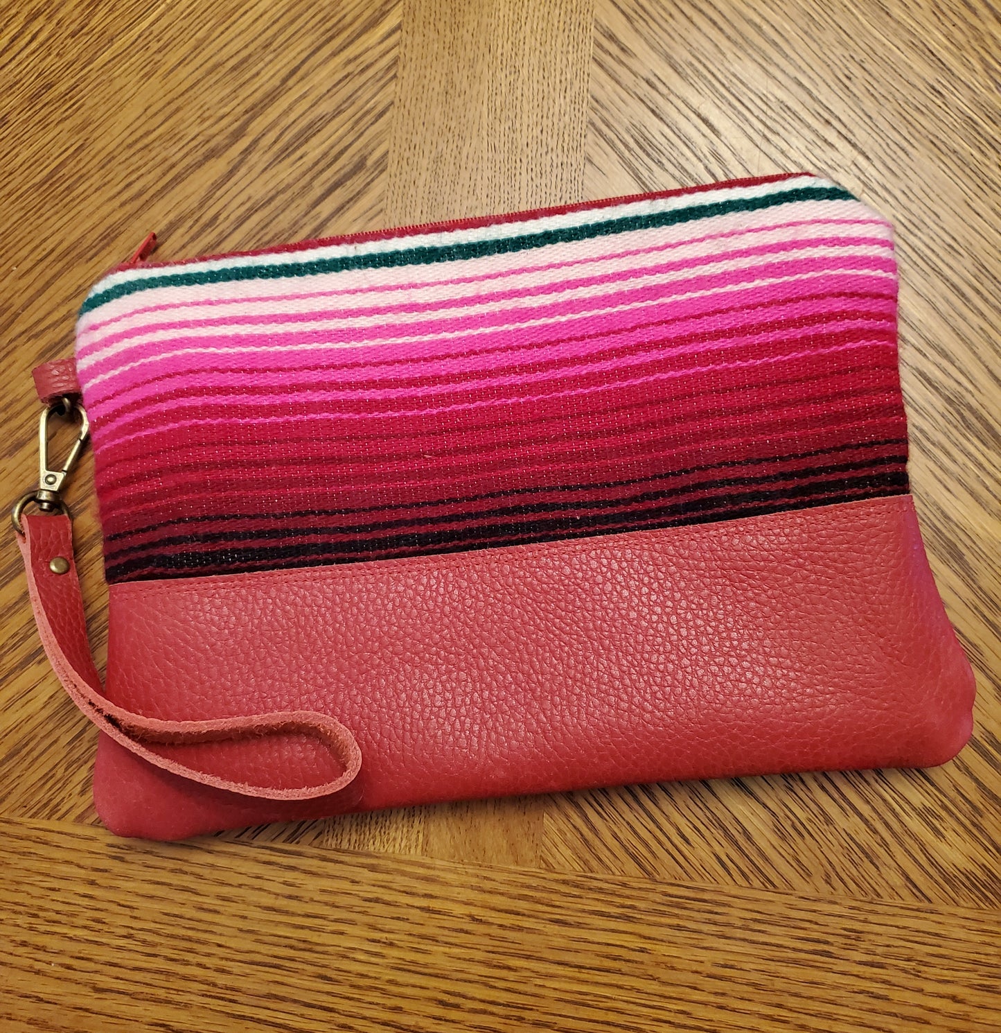 Serape Blanket and Leather Clutch