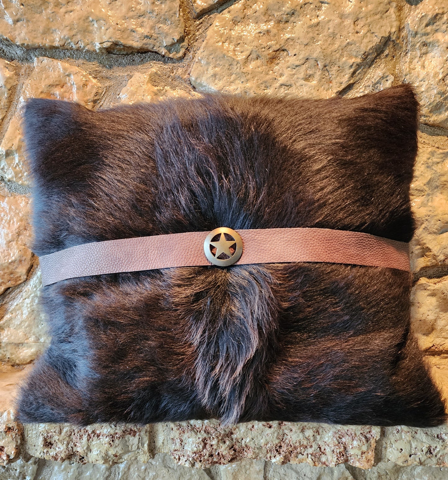 Cowhide and Leather Pillow