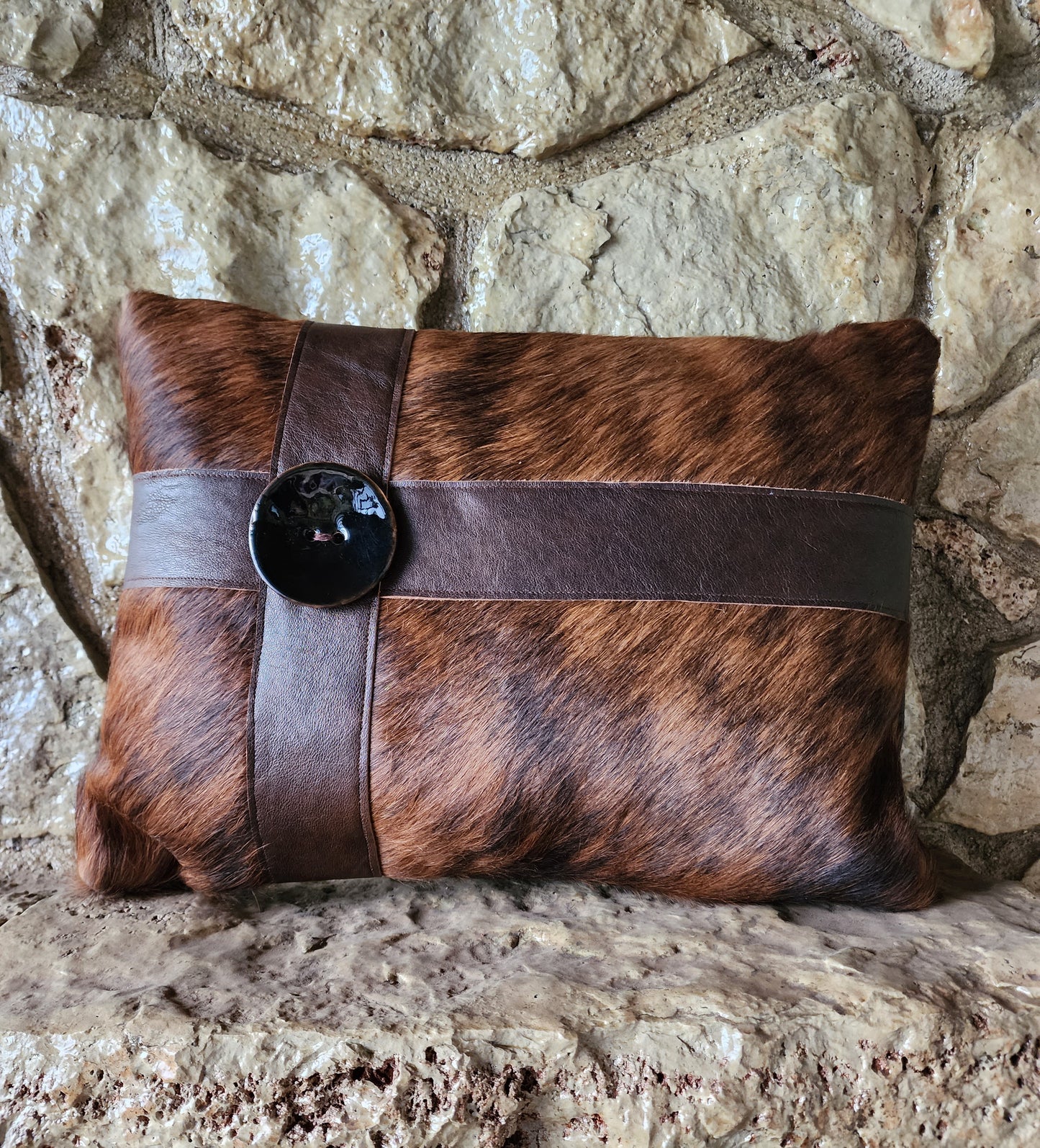 Cowhide and Leather Pillow